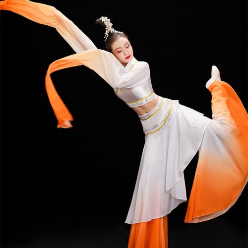  chinese folk dance dress for women girls chinese folk dance dress Classical dance costumes waterfall sleeves fairy princess dance dress Hanfu for female